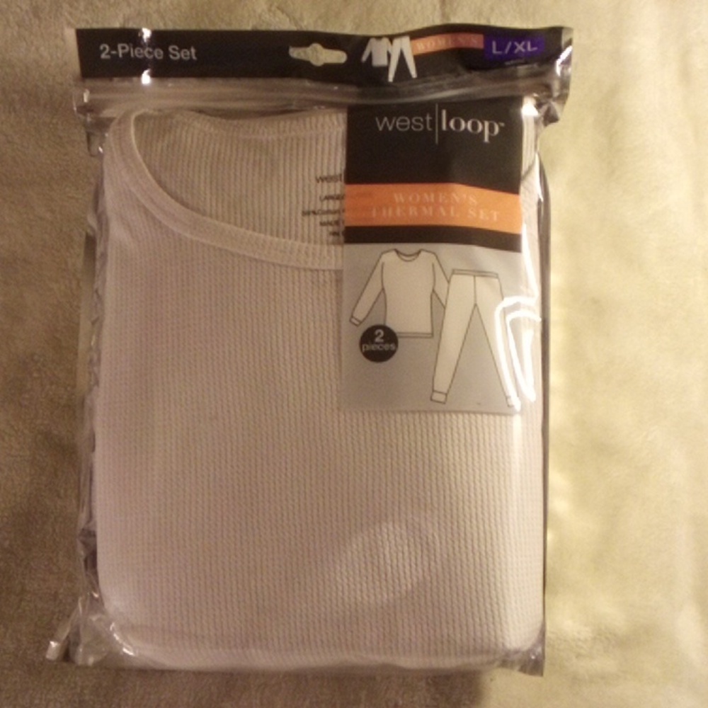 WEST LOOP TWO PIECE THERMAL WHITE L/XL SET NEW